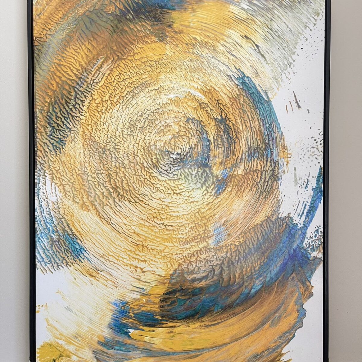 abstract painting vertical 1 Canvas Print in Floating Framed 90 x 60cm--Halo