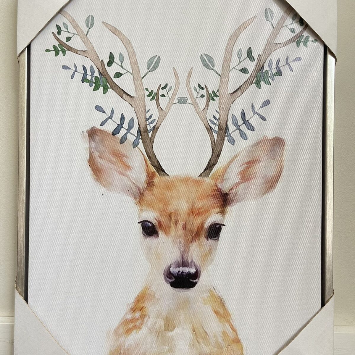 small deer painting 1 Canvas Print in Floating Framed 40 x 30cm--Baby Reindeer