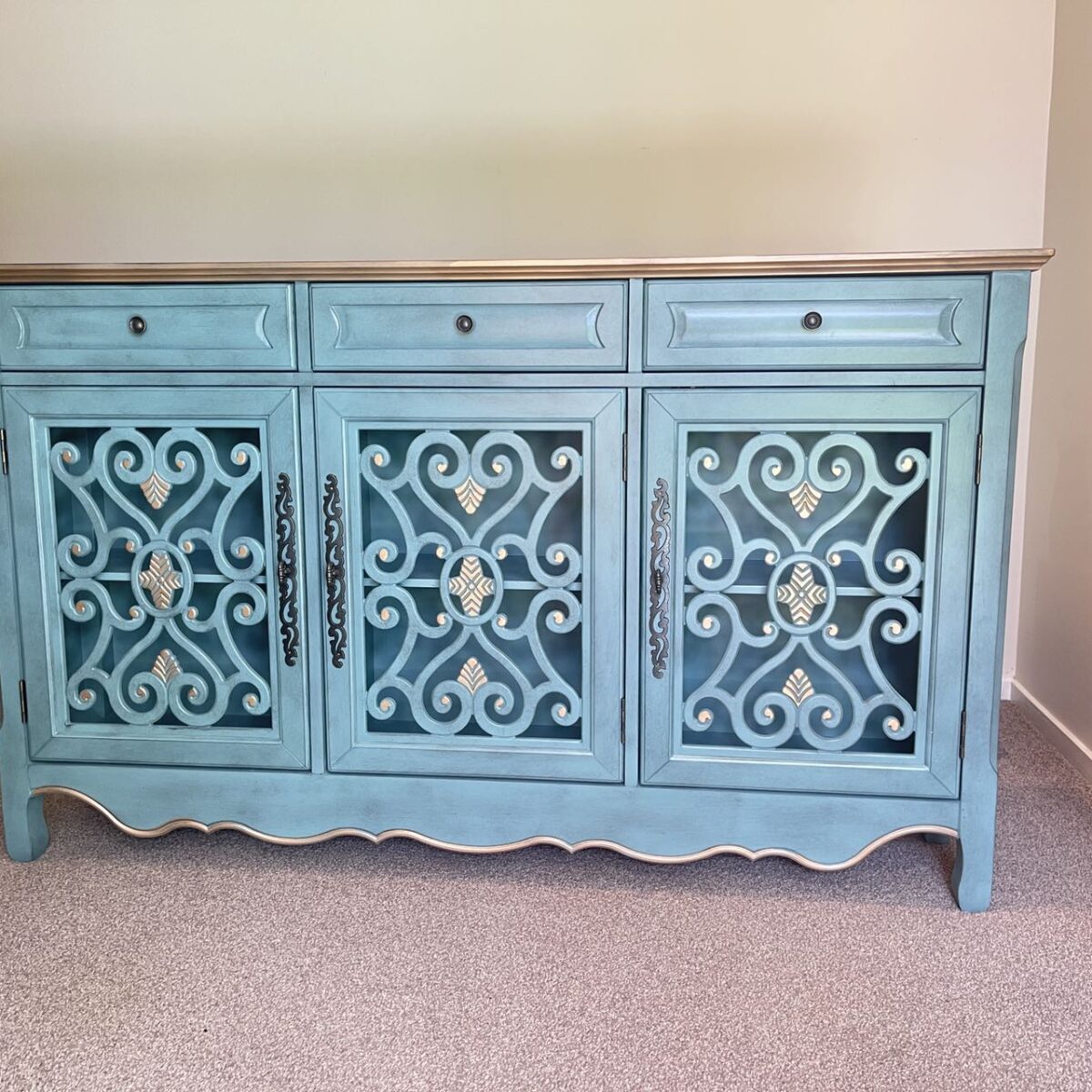 blue sideboard buffet