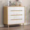 wooden white round corner 8 drawer
