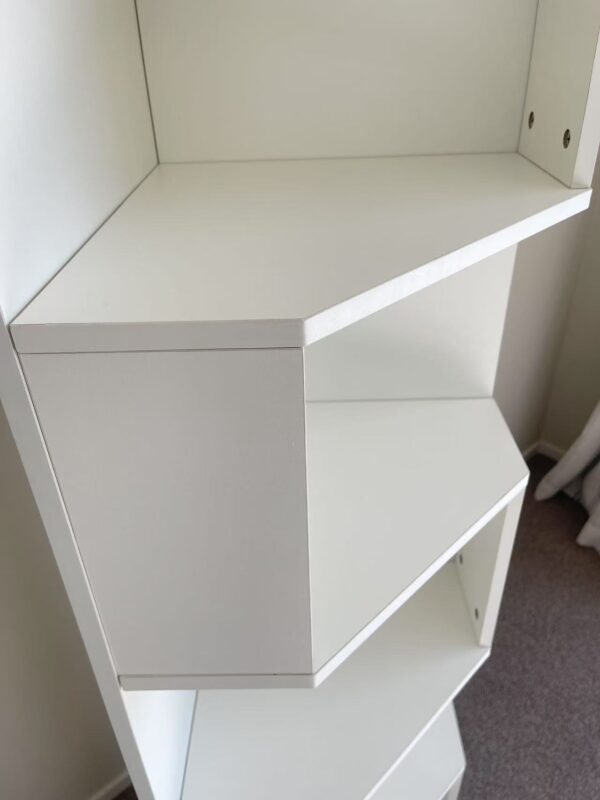 150cm White Corner Bookcase