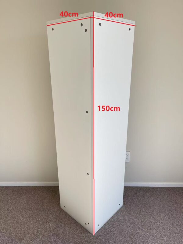 150cm White Corner Bookcase